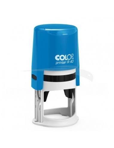  Cachet personnalisable COLOP Printer R40 format empreinte Ø 40 mm 7 lignes Col bleu — Synapses Maroc