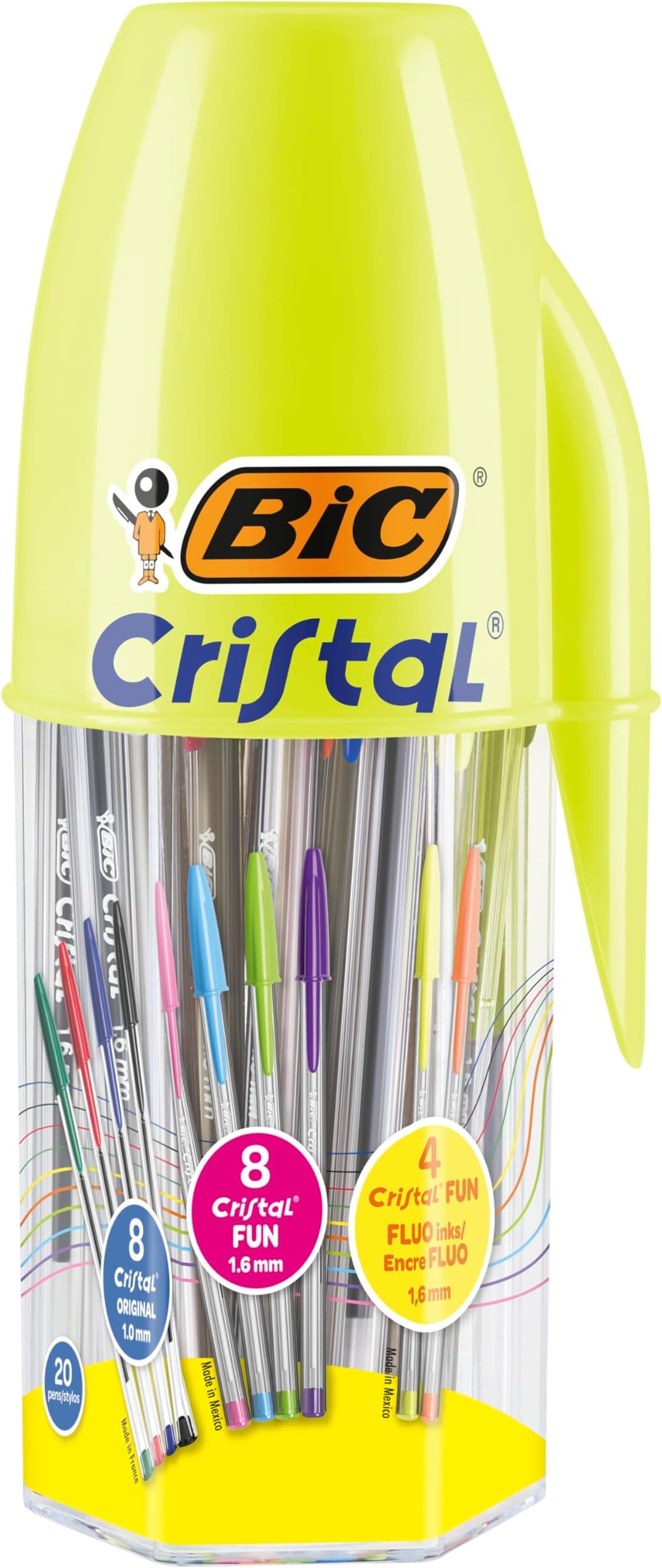  Boîte de 50 stylos Bille Cristal Médium BIC 4 Coloris au choix — Synapses Maroc