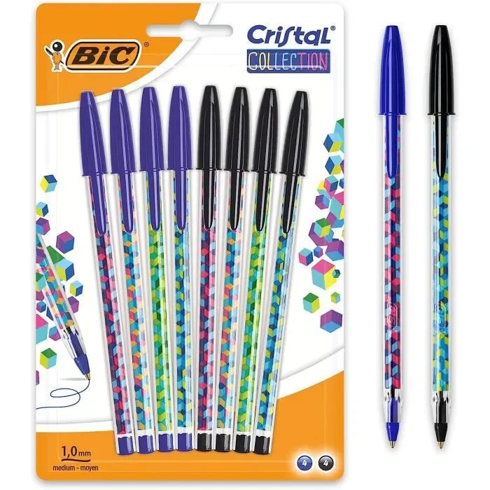  Boite de 20 stylos Bille Cristal Grip Médium BIC 3 Coloris au choix — Synapses Maroc