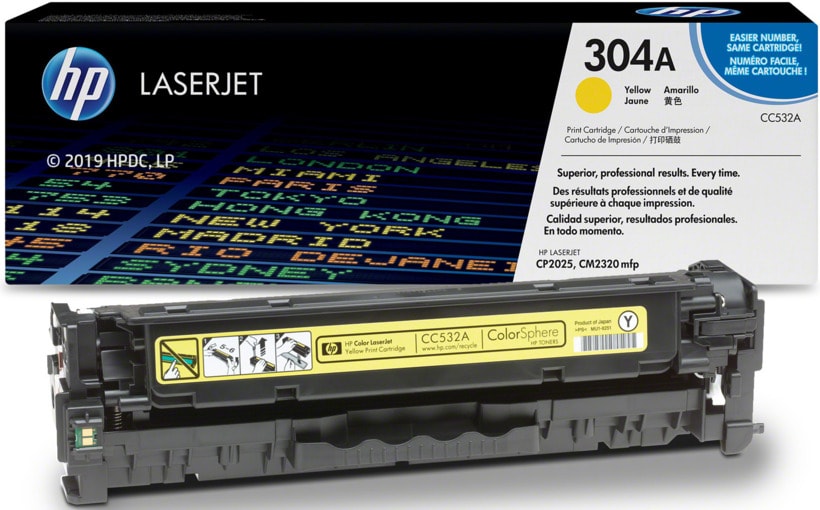 HP HP 304A (CC532A) Yellow Toner Cartridge for HP Color LaserJet CP2025 CM2320 — Synapses Maroc