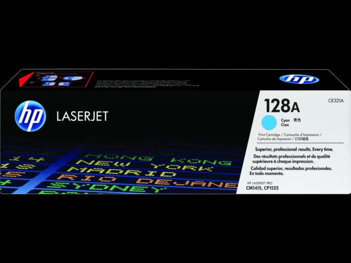 HP HP 128A Toner Cyan Authentique (CE321A) — Synapses Maroc