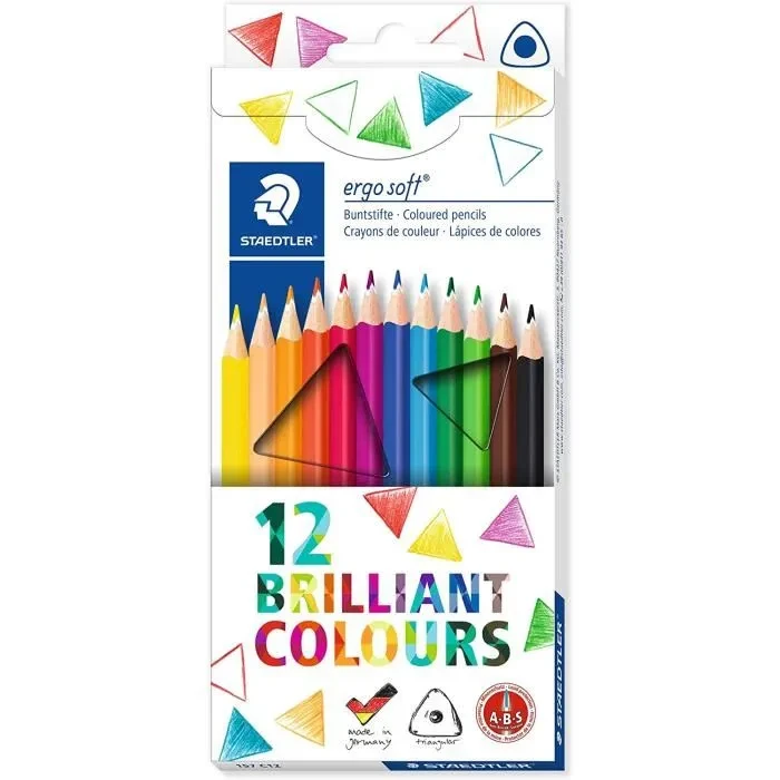  Boite de 12 Crayons de couleur Ergosoft Aquarell STAEDTLER — Synapses Maroc