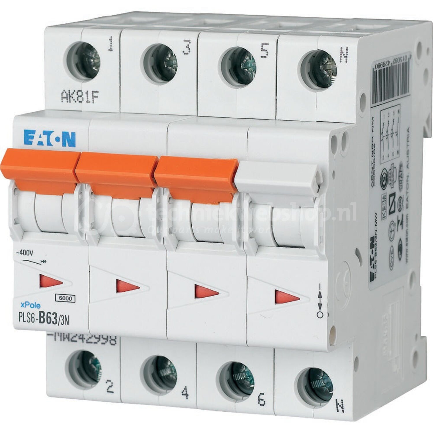 Disjoncteur modulaire 3PN C 63A 6KA — Synapses Maroc