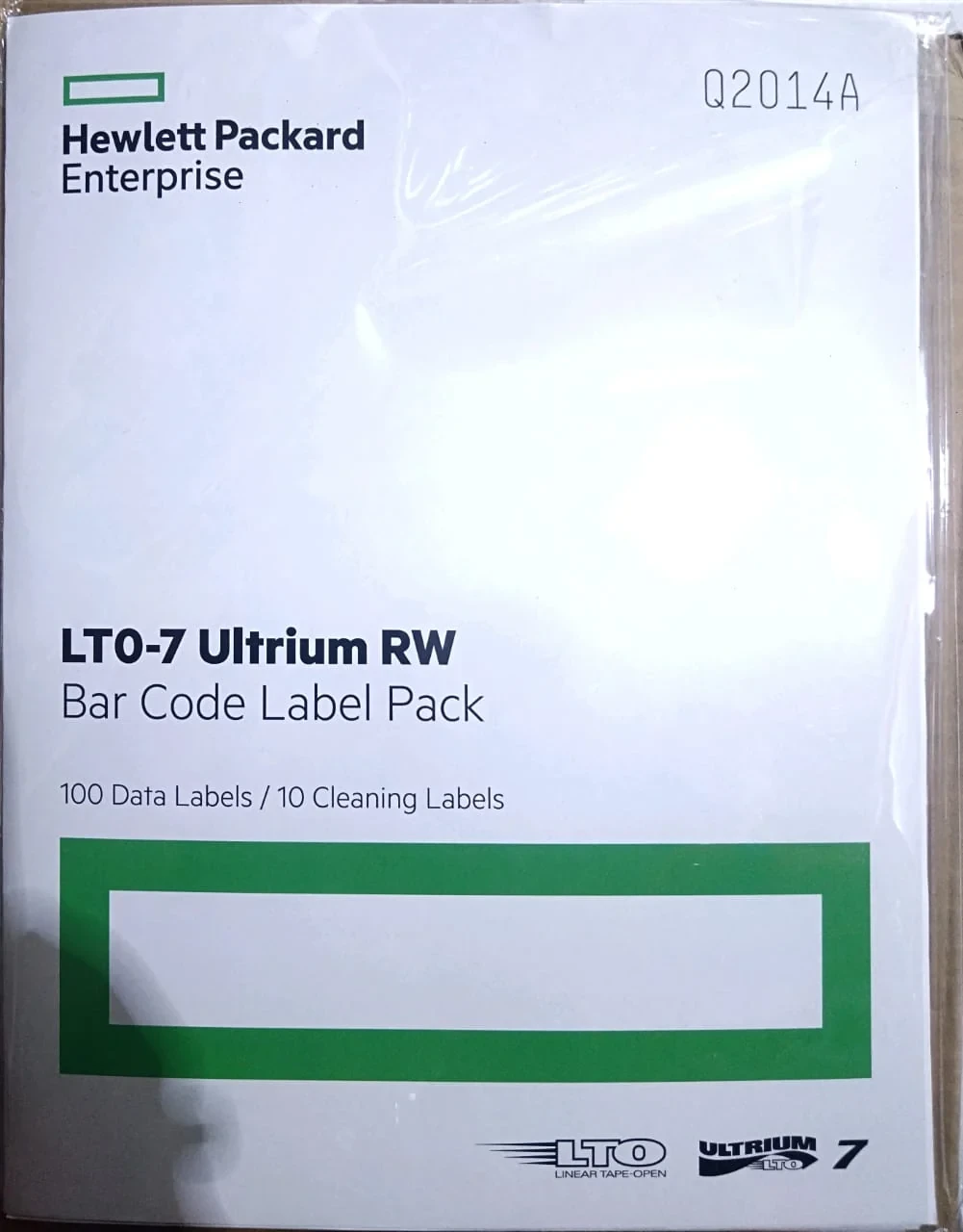  HPE LTO7 Ultrium RW Bar Code Label Pack (100 étiquettes) — Synapses Maroc