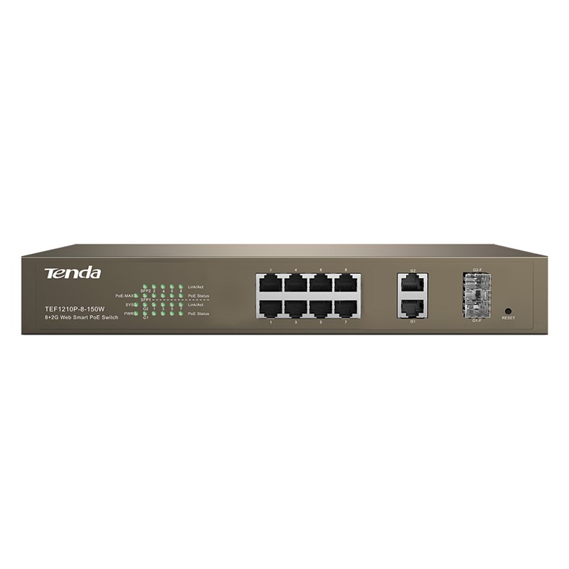 8FE+2GE+2SFP(Combo) Switche Web PoE Smart — Synapses Maroc
