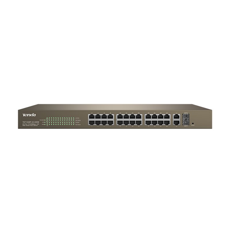 24-Port 10/100Mbps + 2 Switches Web Gigabit PoE Smart — Synapses Maroc