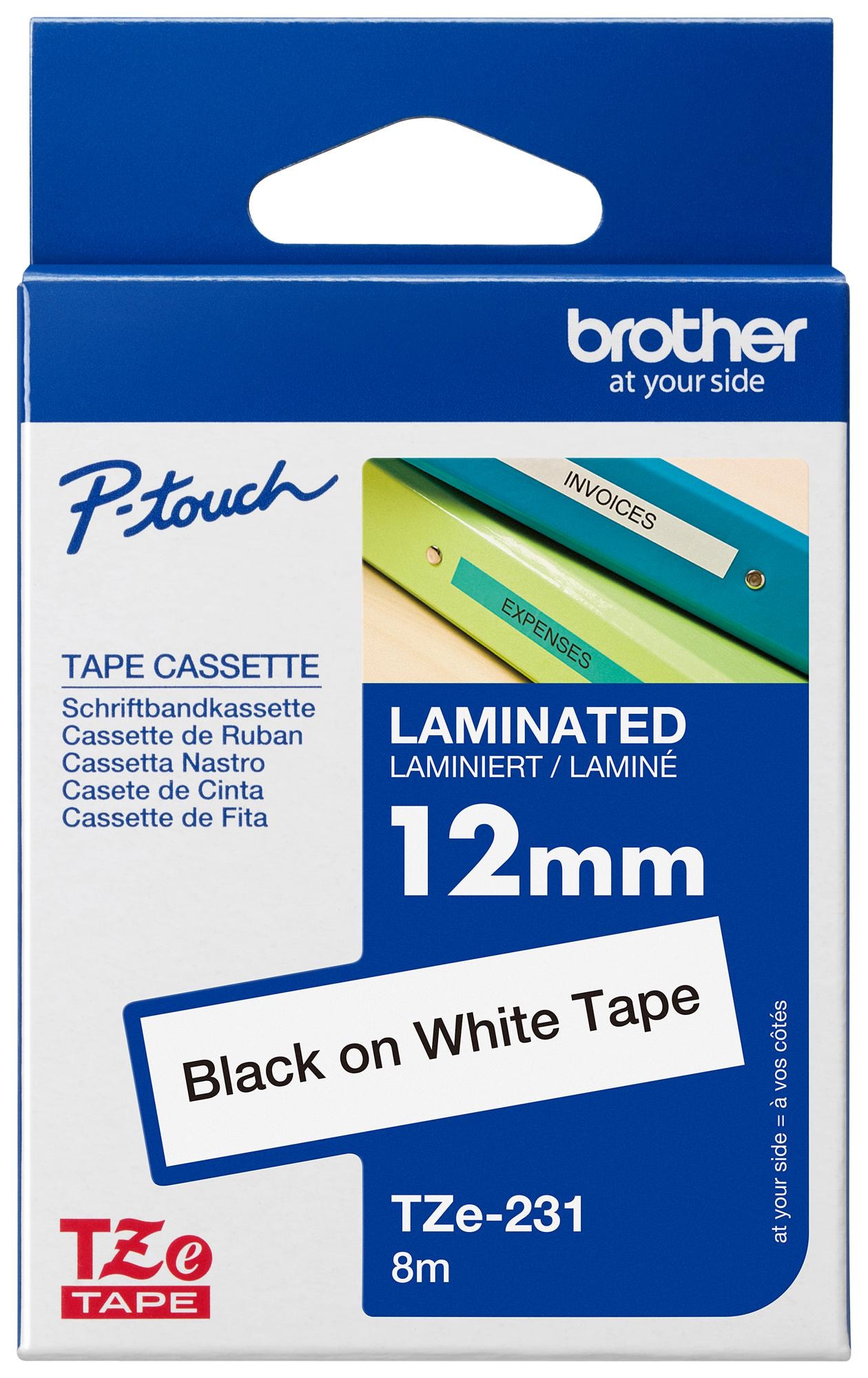 Brother BROTHER Ruban Noir - Blanc 12 mm — Synapses Maroc